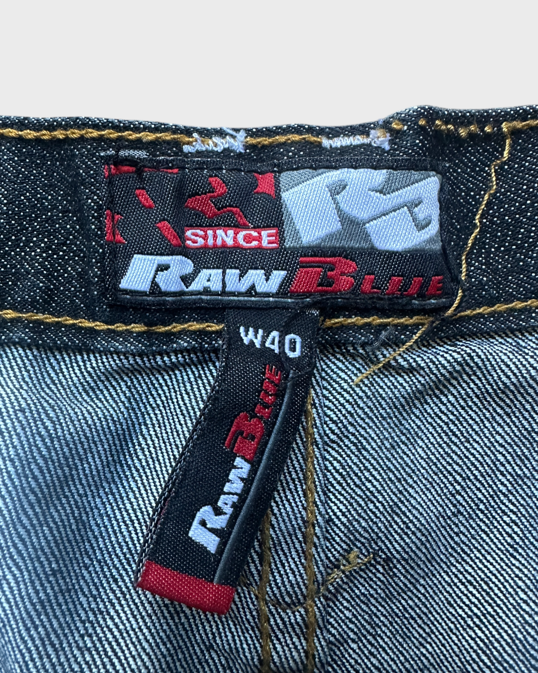 00s raw blue denim jorts - 40”