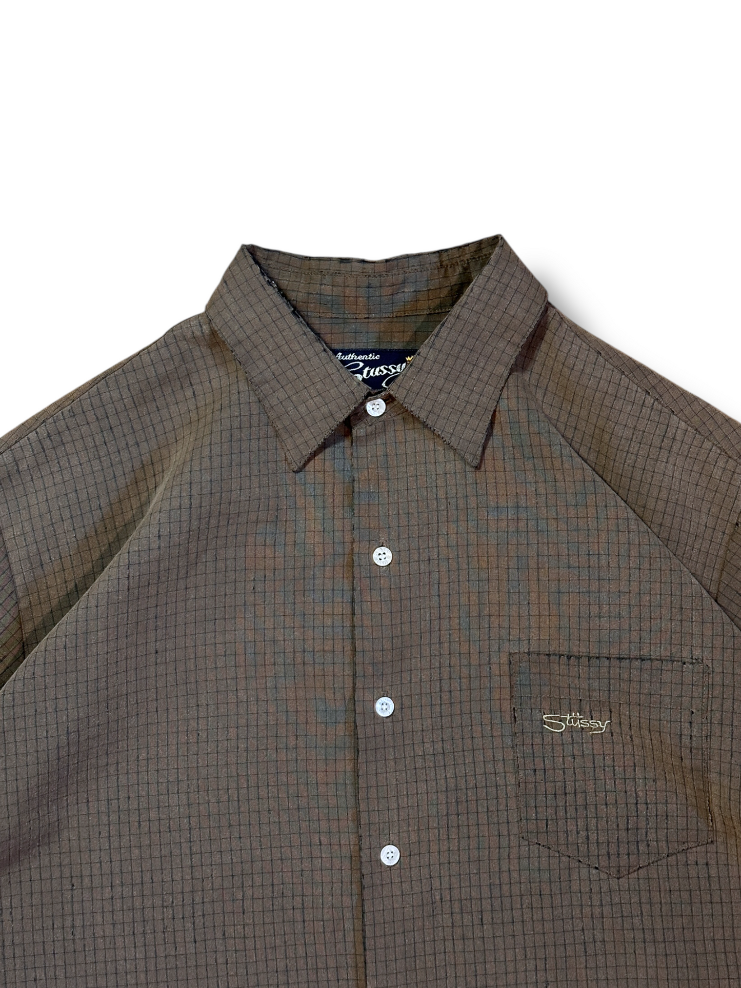 2000’s distressed stussy button-up - XL