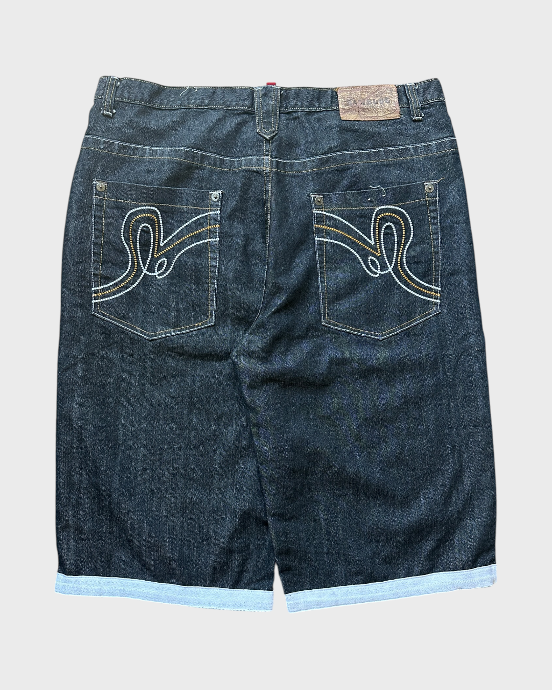 00s raw blue denim jorts - 40”