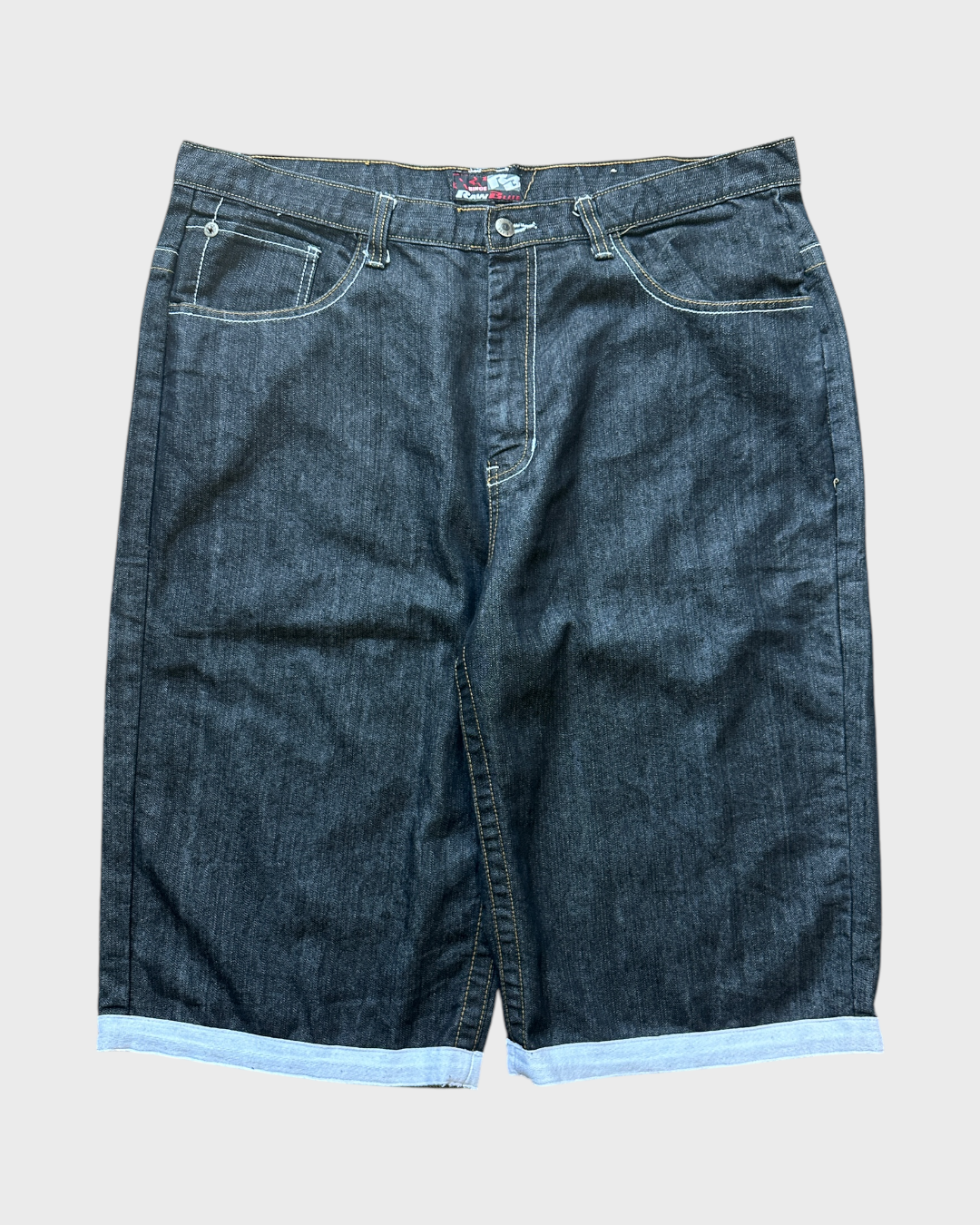 00s raw blue denim jorts - 40”
