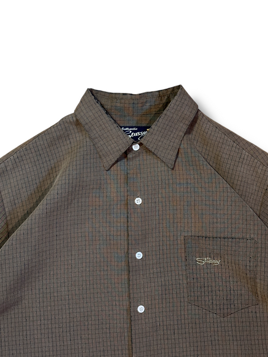 2000’s distressed stussy button-up - XL