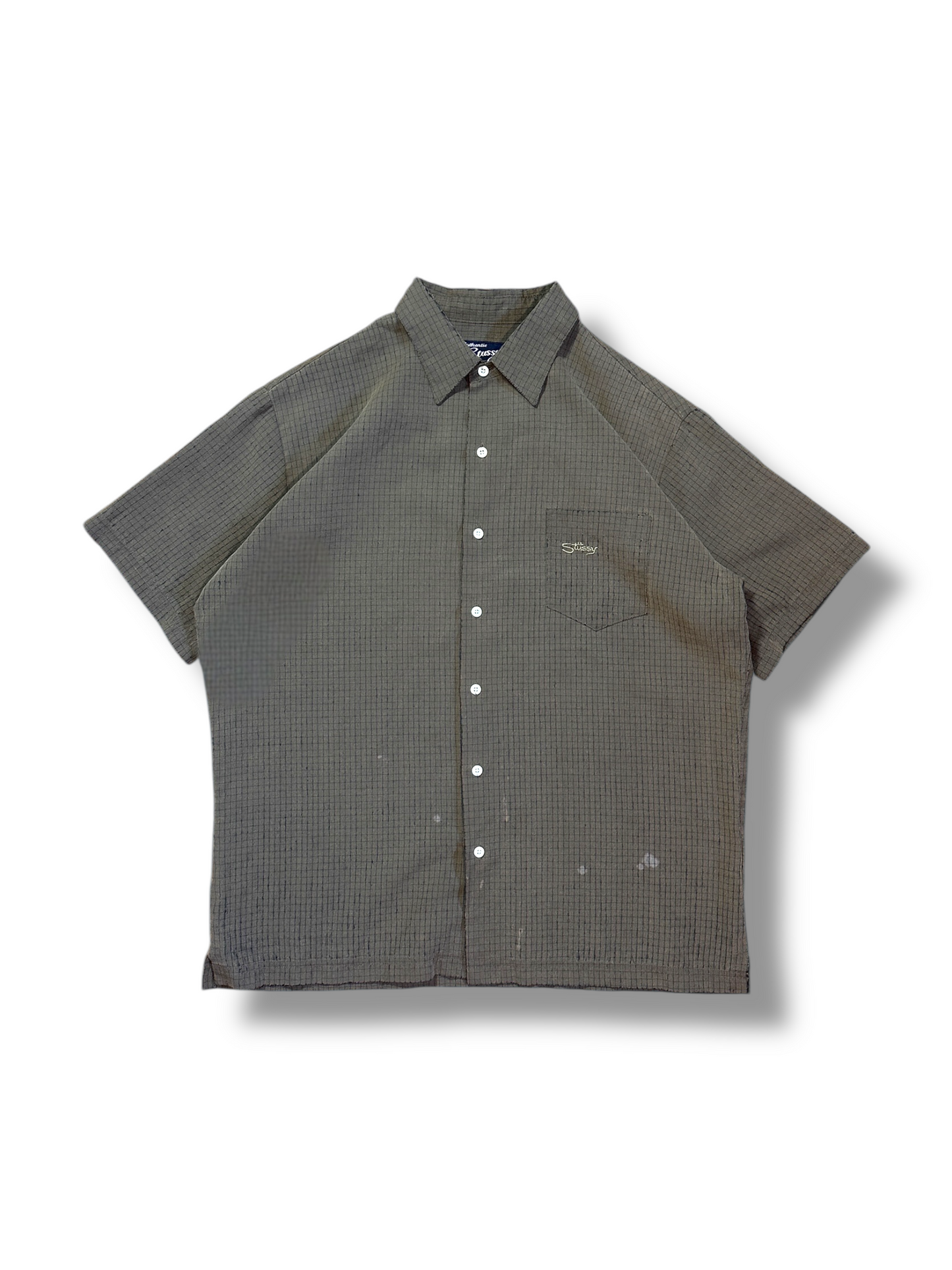 2000’s distressed stussy button-up - XL