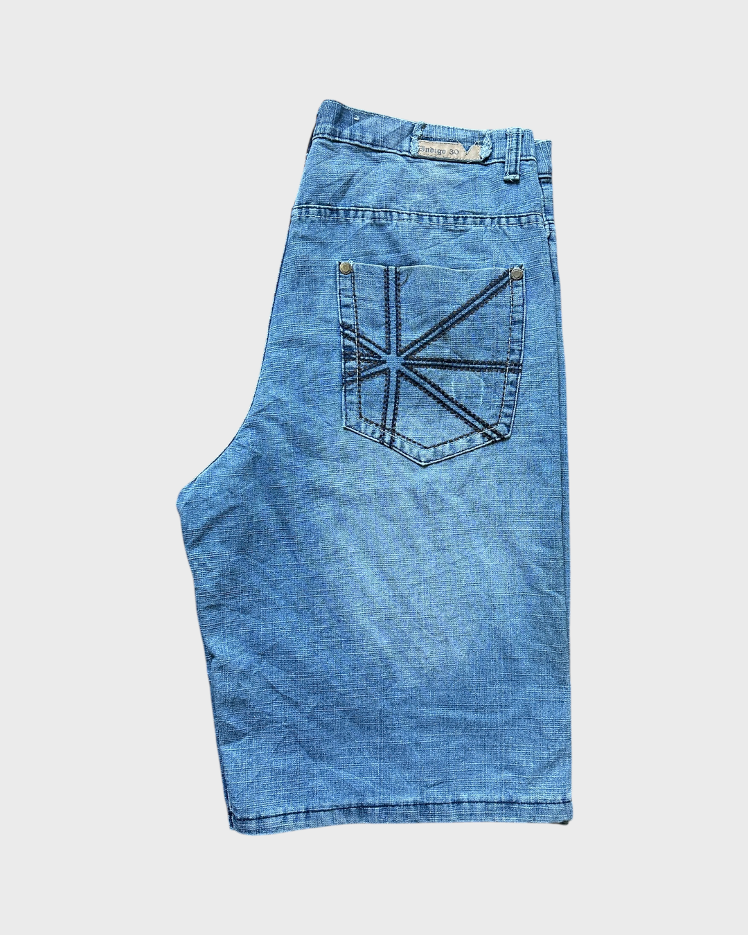 00s indigo denim jorts - 36”