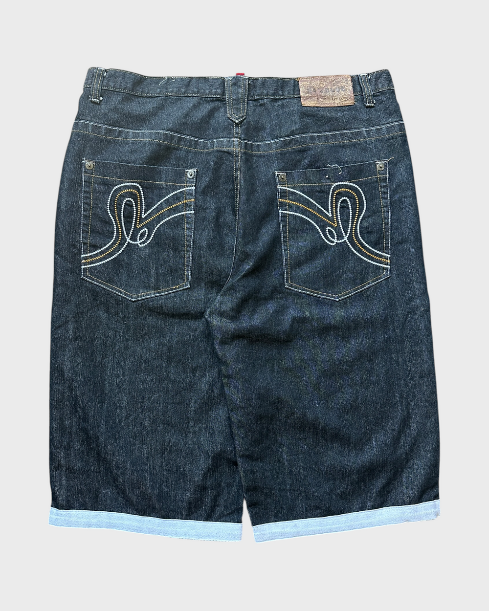 00s raw blue denim jorts - 40”